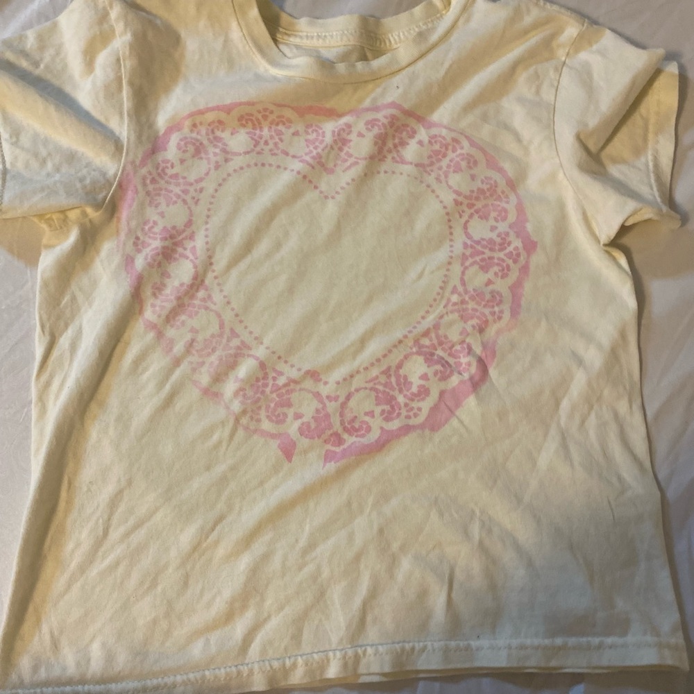 Cute pink and white baby tee / crop top